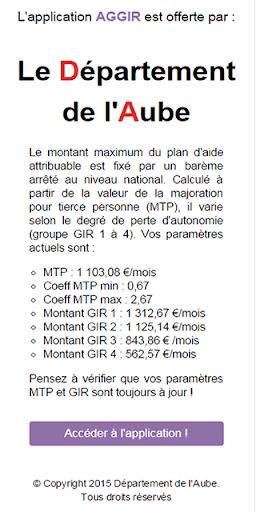 Android application AGGIR - GIR et Calcul APA screenshort