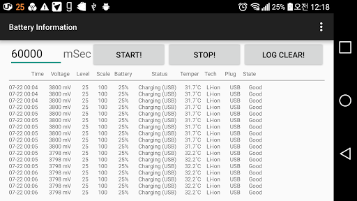Android application Battery Info screenshort