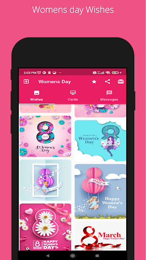 Android application women's day wishes 2024 screenshort