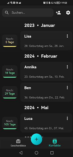 Geschenkliste Plus Screen 2