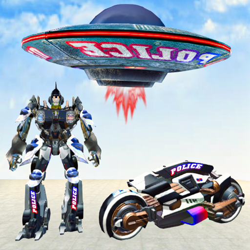 Us Police Bike Transform Robot Game