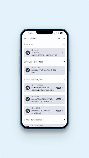 eTools: Gestão de ferramentas Screen 2