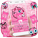 Pink glitter emoji keyboard icon