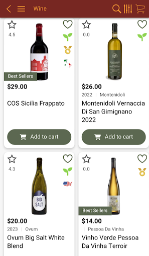 Android application Wine on Piedmont screenshort
