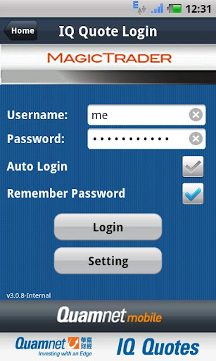 Quamnet iQ Quotes Anywhere Screen 3
