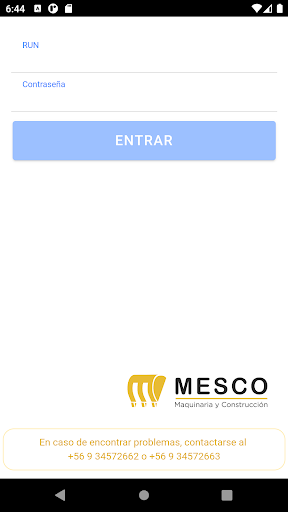 Android application Mesco screenshort