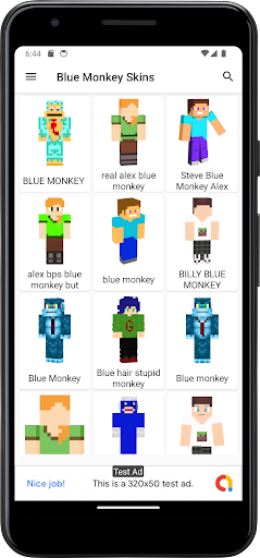 Blue Monkey Skins Screen 3