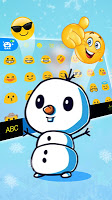 screenshot of Snowman Hugs Keyboard Theme