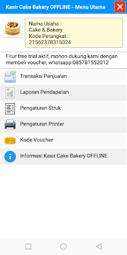 Android application Kasir Cake Bakery OFFLINE screenshort