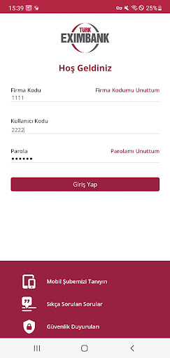Android application Eximbank Mobil screenshort