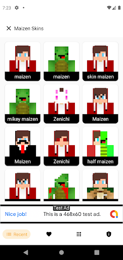 Android application Maizen Skins for Minecraft PE screenshort