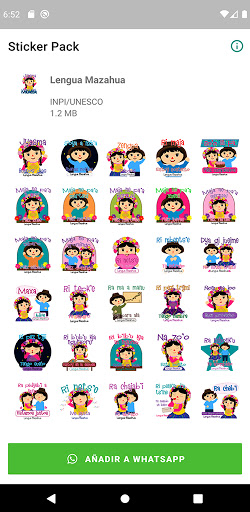 Android application Stickers en lengua mazahua par screenshort