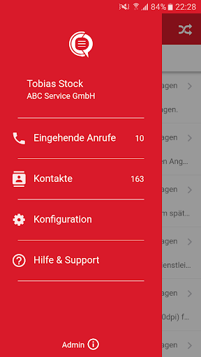 Android application CallOffice - Telefonservice screenshort