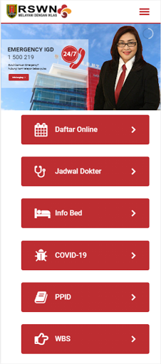 Android application Profile RSWN Kota Semarang screenshort