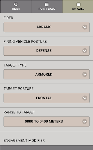 Gunnery - Timer and Calculator Screen 3