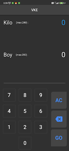 Android application VKE Hesapla(Vücut Kitle Endex) screenshort