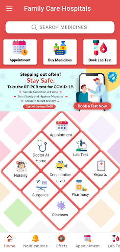 Android application Family Care Hospitals screenshort