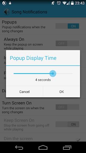 Song Notifications Screen 2