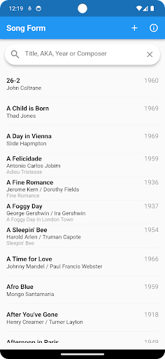 Android application SongForm screenshort