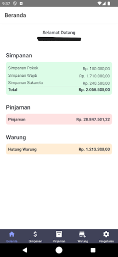 Anggota Mitra Testing Screen 2