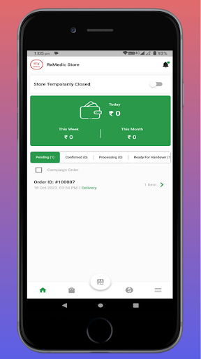 Android application Rx Medic DeliveryMan screenshort