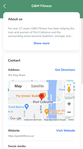 Android application G&M Fitness screenshort