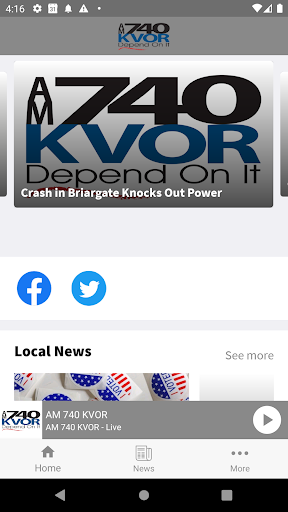 Android application AM 740 KVOR screenshort