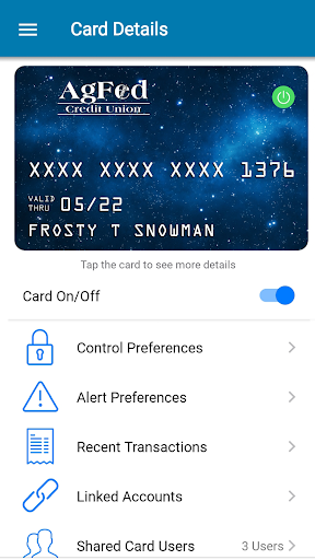 Android application AgFed Debit CardControl screenshort