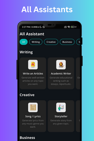 CoolBot: AI Chat Assistants Screen 2