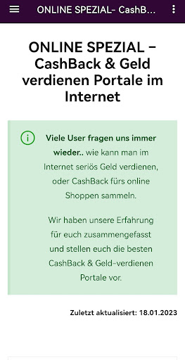 CashBack, Angebote & Coupons Screen 3
