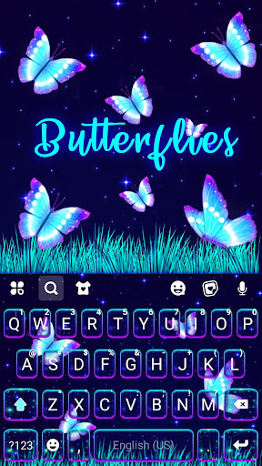 Android application Neon Butterflies Theme screenshort