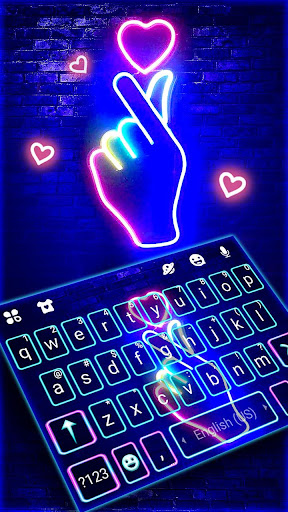 Love Heart Neon Wallpapers Keyboard Background 10.19 screenshots 1
