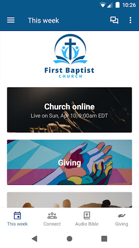 Android application 1st Baptist Church SS screenshort