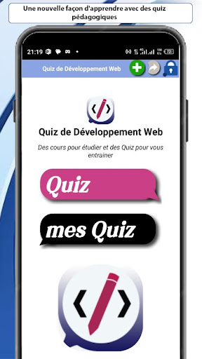 Android application Quiz de Développement Web screenshort