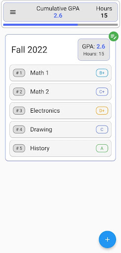 GPA Manager Screen 2