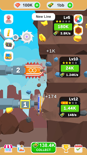 Android application Idle Mining Machine screenshort