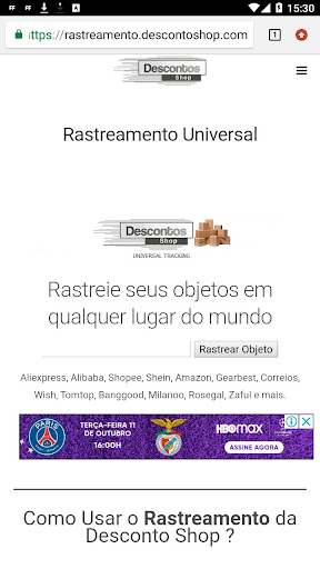 Android application Rastreamento Internacional APP screenshort