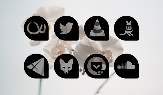 Captura de pantalla del paquet d'icones fosques