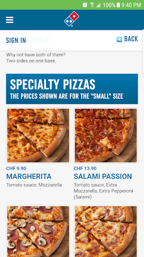 Dominos Pizza Switzerland Screen 3