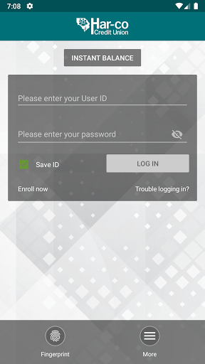 HAR-CO Credit Union Mobile App Screen 2