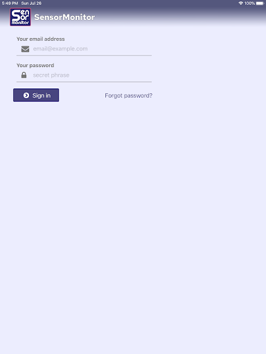 SensorMonitor mobile Screen 2
