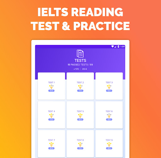 Screenshot of IELTS® Reading Tests