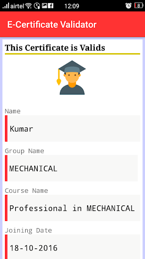 EduCADD e-certificate validato Screen 2