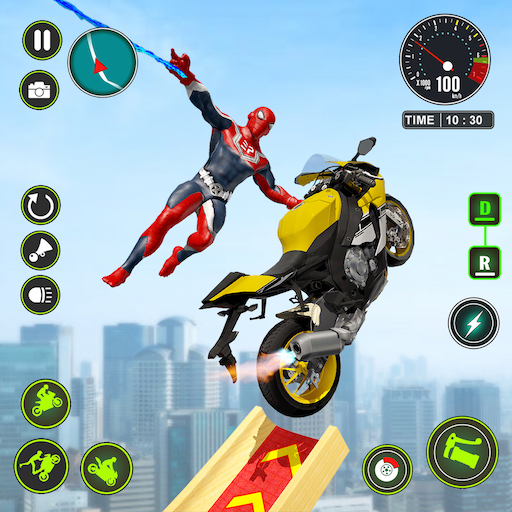 Superhero Bike Stunt Race Game