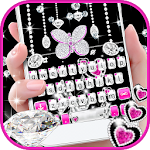 Diamond Butterfly Hearts Keyboard Theme Apk