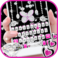 Тема для клавиатуры Diamond Butterfly Hearts