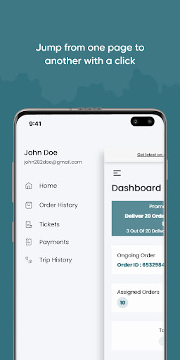 Android application Tevio-Courier:Pickup & Deliver screenshort