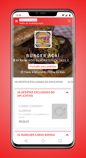 Android application Burger Açaí screenshort