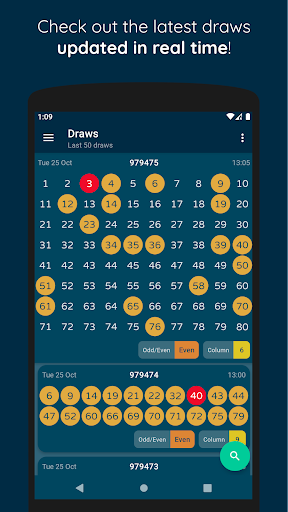 Android application KINO Live Results Slips Stats screenshort