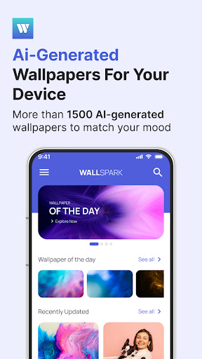 Android application WallSpark: AI Wallpapers screenshort